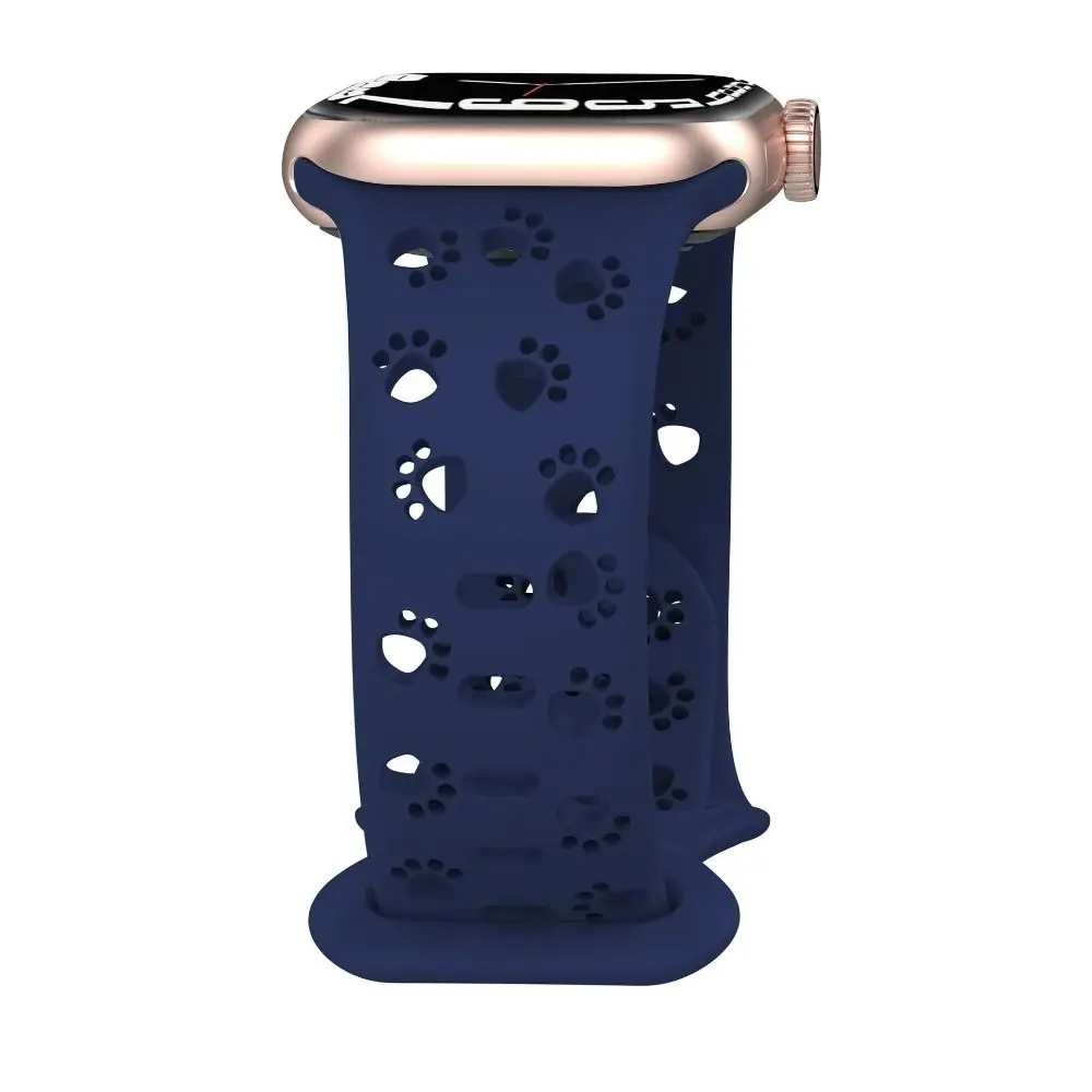 ساعة جوفاء ، سوار ساعة سيليكون بلون واحد ، مطبوعات الكعب ، سوار معصم لسلسلة iWatch SE 8 7 6 5 ، 44: 42 حزام