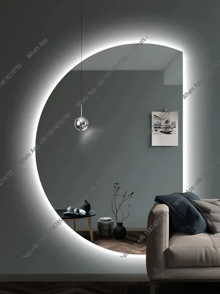 Large Half Round Mirror Full Body Dressing Smart Makeup Wall-Mounted Dressing Home