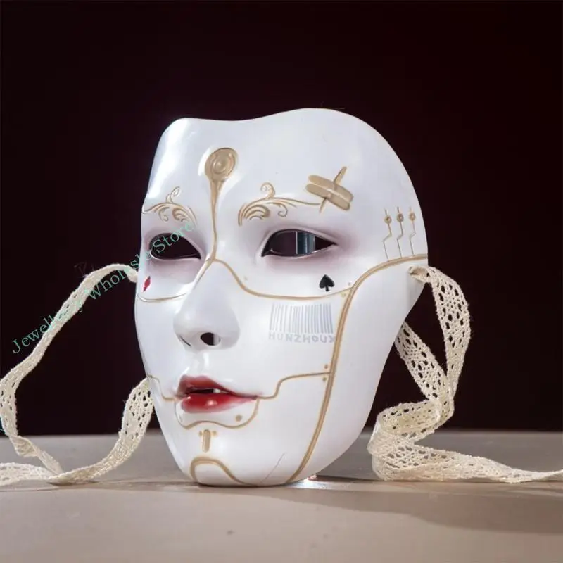 R7UF maska ​​na maskaradę mechaniczna maska ​​męska Halloween maska ​​pełnotwarzowa dla mężczyzn Cosplay