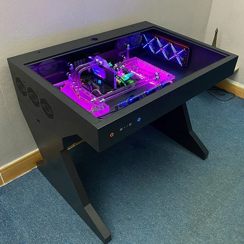 

Cross-border 2-in-1 combination computer case tower game table