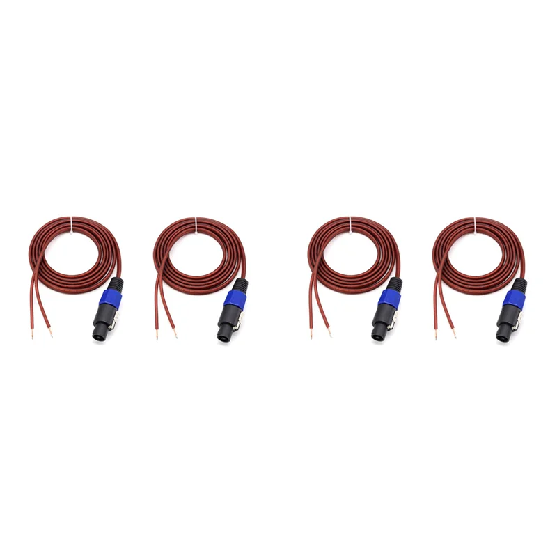 

A32T-4Pcs Speakon Speaker Cable Bare Wire Open End Cable, Speakon To Speaker Wire Audio Cord Amplifier Connection Cord