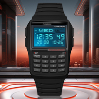 Multifunctional Men's Calculator Watch Fashion Luxury LED Electronic Watch Digital Sports Waterproof Watch Computer Style