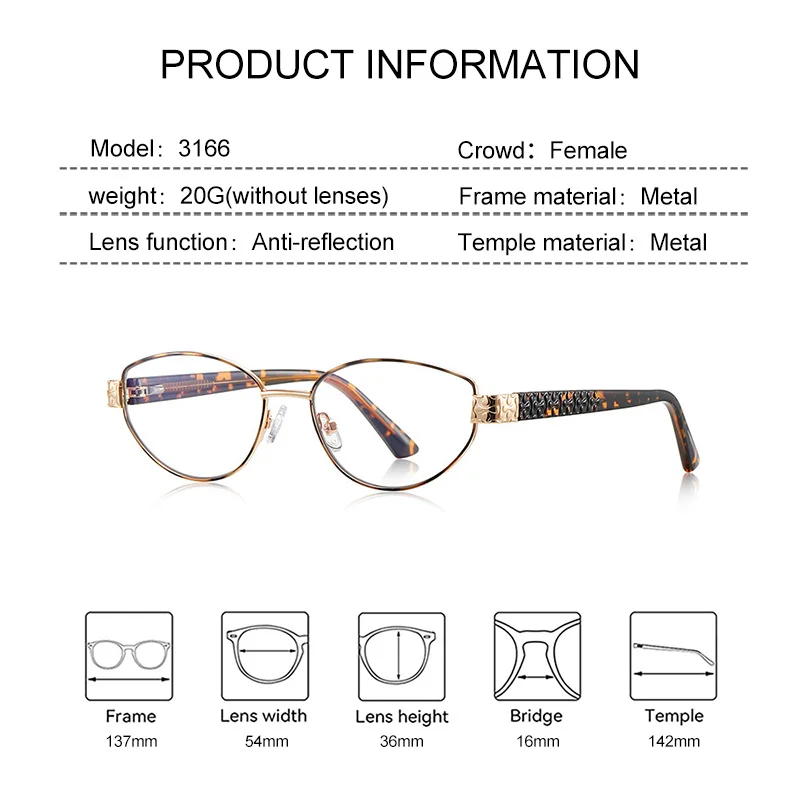 EYORA MIU نمط المعادن واسعة معبد نظارات للقراءة قصر النظر نظارات مد البصر مكافحة الضوء الأزرق التقدمية اللونية نظارات عدسة