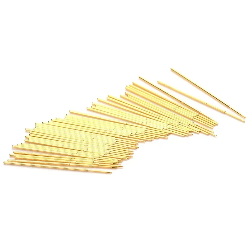 Sonda de prueba de resorte de piezas chapado en oro, 100 PAL50-F, 0,68mm de diámetro exterior, 27,8mm de longitud, Pin Pogo PCB