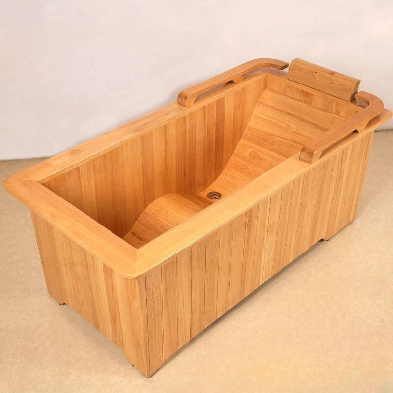 

PYH square bath wooden barrel bathtub bathtub adult bathtub foot tub hotel beauty salon bath rubber wood