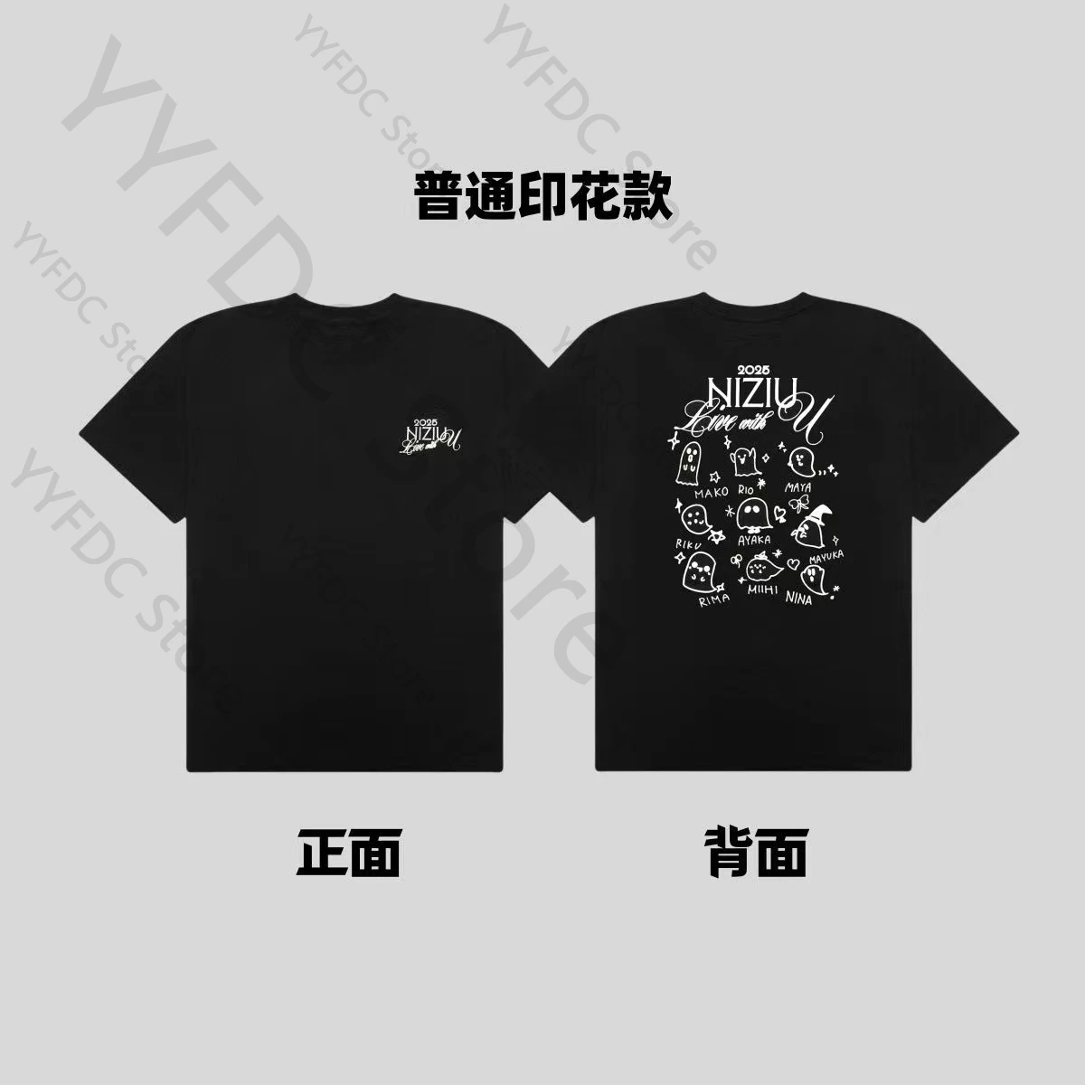 

NiziU LIVE WITH U 2025 T Shirt Kpop Fashion Cartoon Letter Print T-shirt Women Men Summer High Quality Cotton Short Sleeve Tee