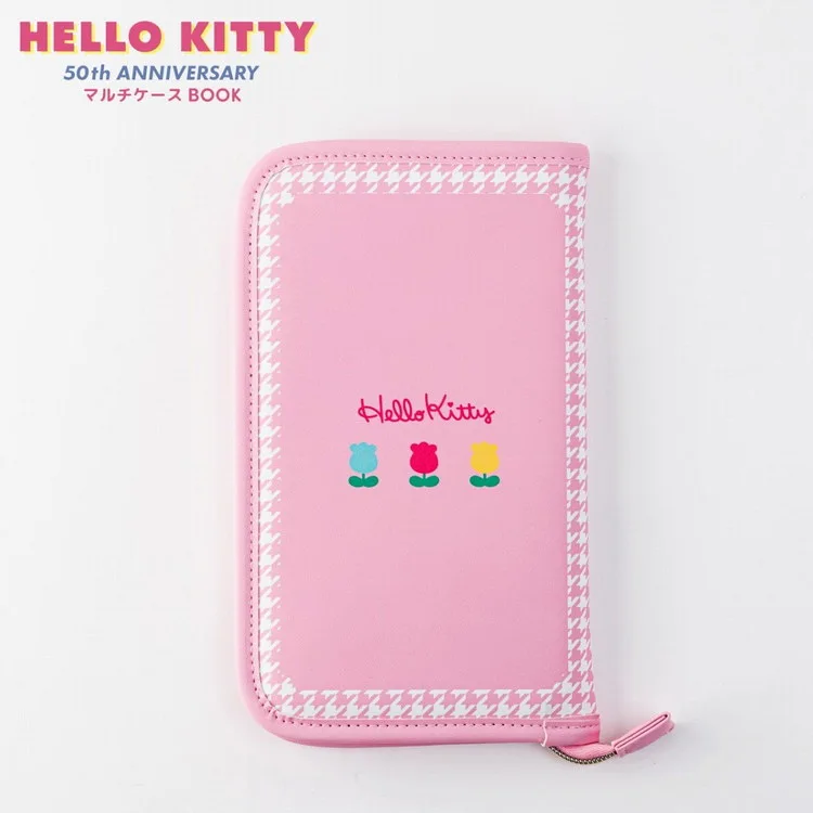 Nuevo Hello Kitty 50 aniversario viaje portátil multicapa pasaporte bolsa moneda tarjetero documento billete cubierta protectora regalo