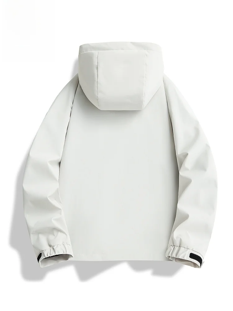 

Мужской весенне-осенний водонепроницаемый ветрозащитный дэт с капюшоном, альпинистский костюм, пальто, новинка 2025 года, мексиканский рисовый мужской повседневный свободный крой из полиэстера...