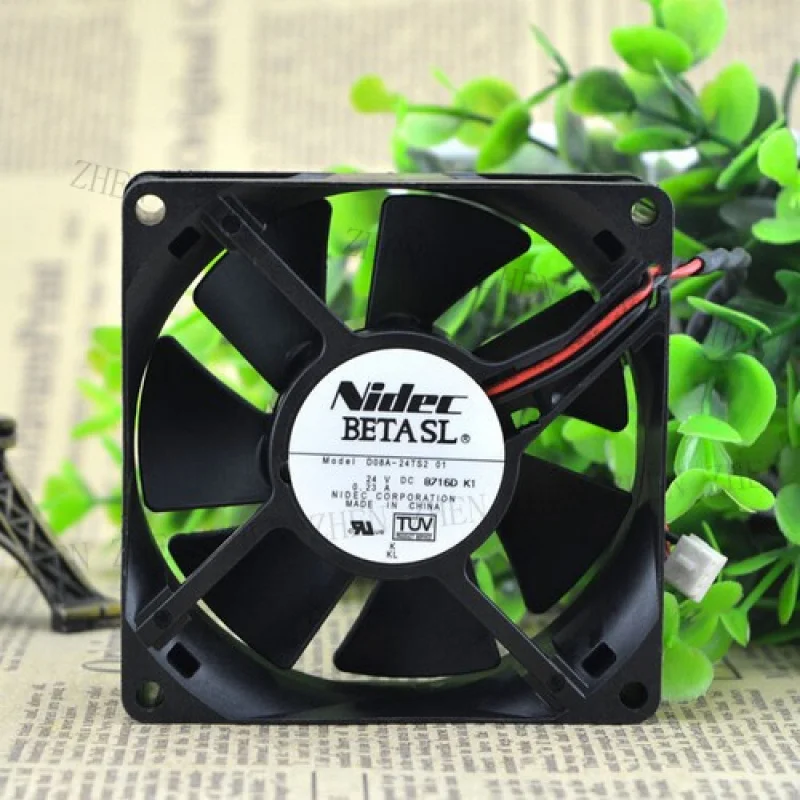 

Y 1PCS New for NIDEC D08A-24TS2 Fan 24V 0.23A 80*80*25mm 2pin Fast Ship#XR