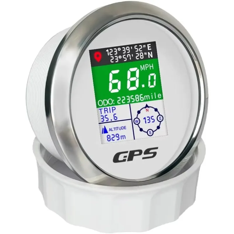 85mm Digital Speedometer 0-999.9 KM/H MPH KNOTS Tripmeter ODO 12 24 VDC Car Motorcycle Boat Speed Gauge 3 3/8 Inch 3 3/8