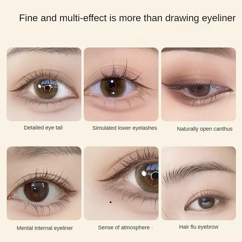 Eyeliner Rapide et Durable, Clairement Enraciné, Anti-tache, Naturel, Imperméable, Très Fin, Longue Durée, Doux