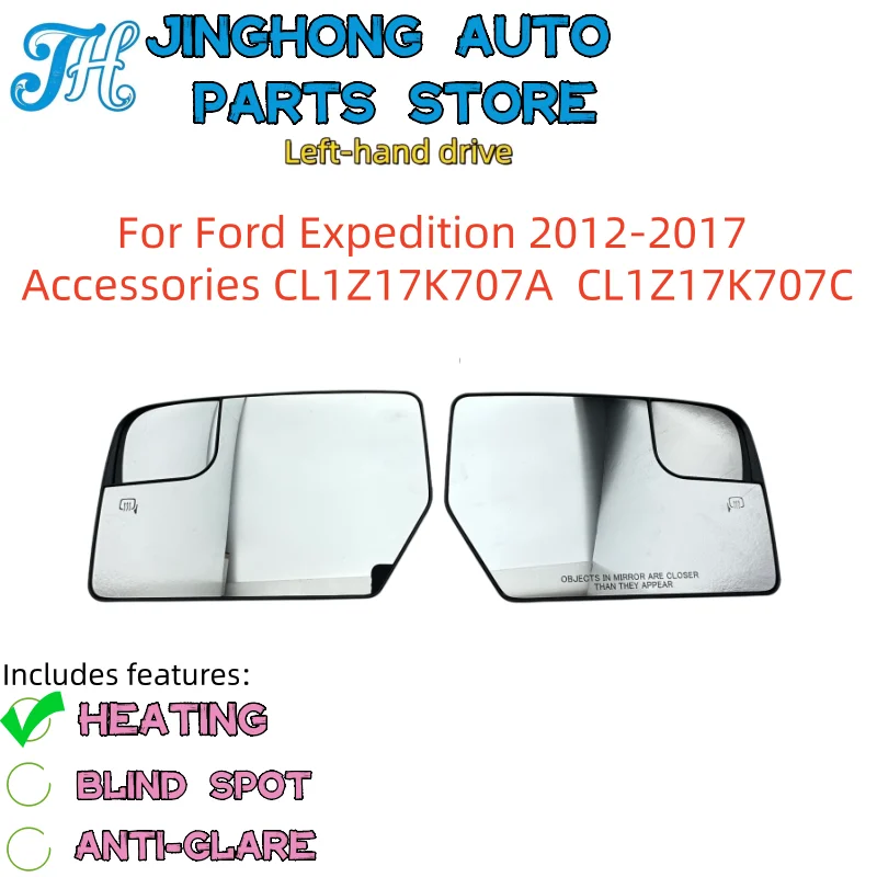 

For Ford Expedition 2012-2017 Accessories CL1Z17K707A CL1Z17K707C Left or Right With Heated Door Wing Rearview Mirrors