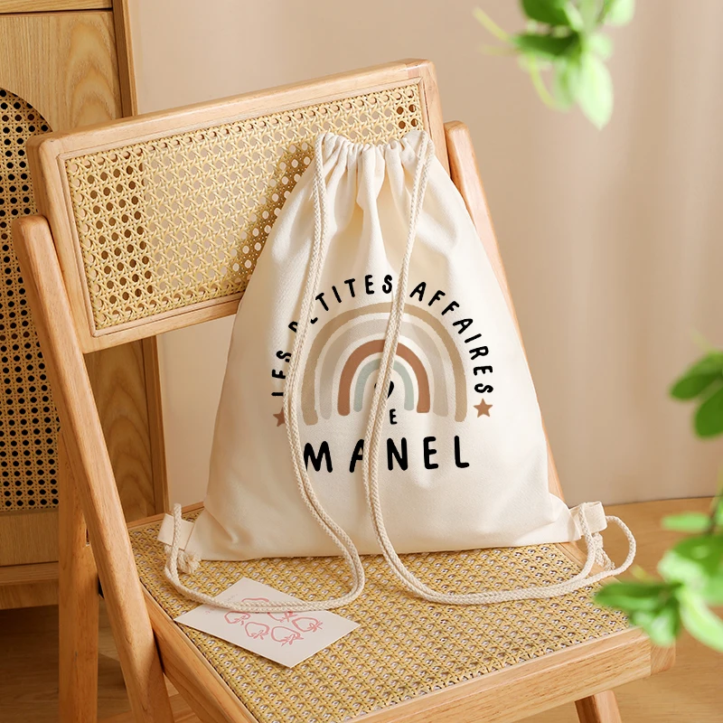 Rainbow Patterns Drawstring Bag Kindergarten for Kids Sports Bag Preschool Bag Gym Dance Girls Shoe Pouch Christmas Gifts