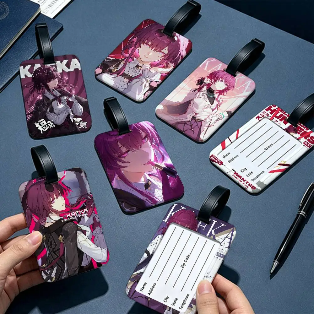 Honkai Star Rail Anime Kafka Durable PVC Anti lost Baggage Tag With Info Card Lightweight Luggage Identification Label