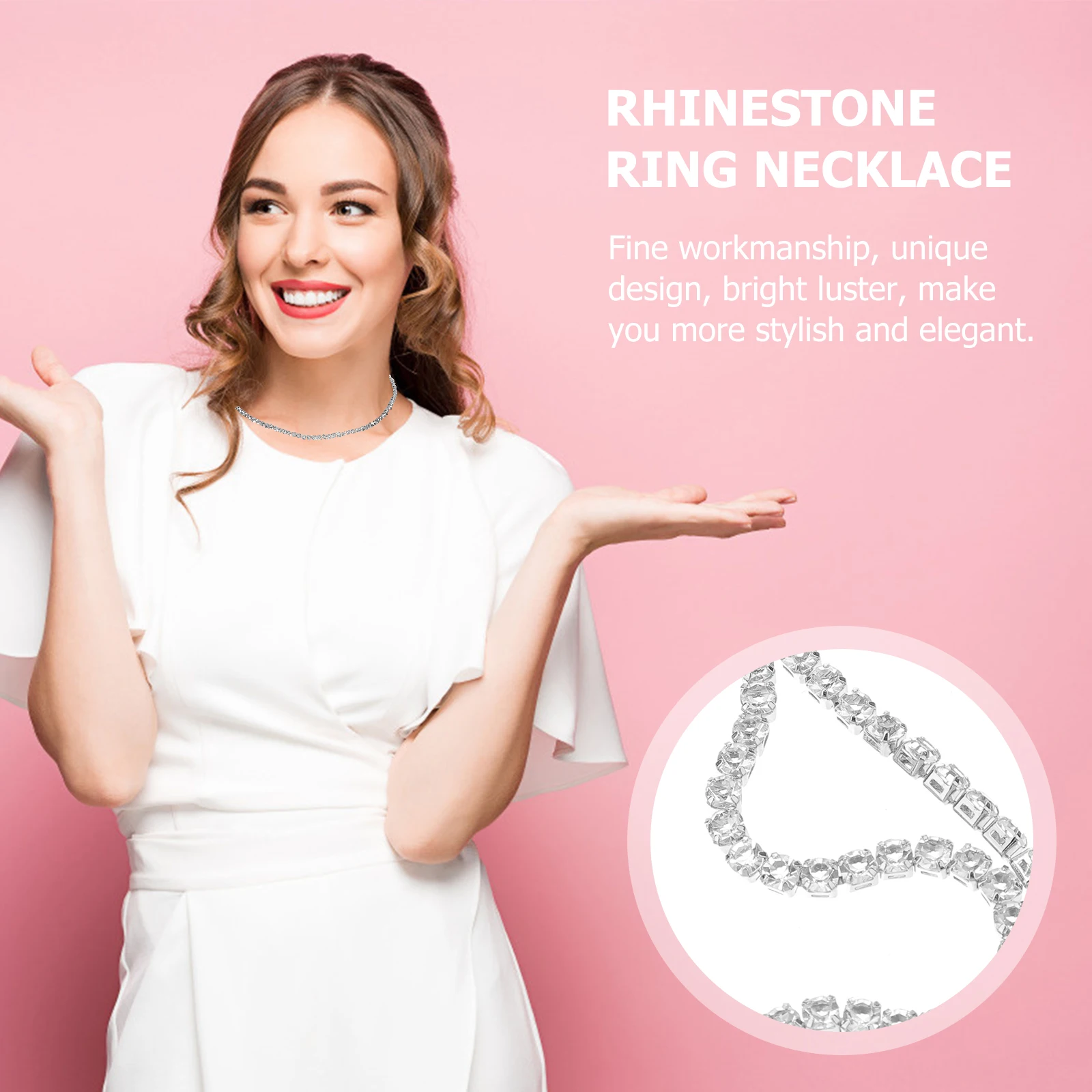 

Necklace for Women Clavicle Chain Chokers Trend Statement Miss Rhinestones Girls