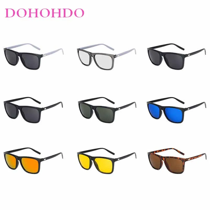 DOHOHDO New Square Gradient Sunglasses Men Brand Designer Eyeglasses Mirror Sun Glasses For Men Punk Oculos De Sol Gafas UV400