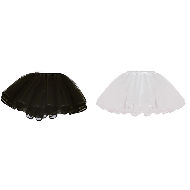 

Crinoline Underskirt Petticoat A-line Short Length Bridal Dress Vintage Gown Slip for Women Hoopless White Black