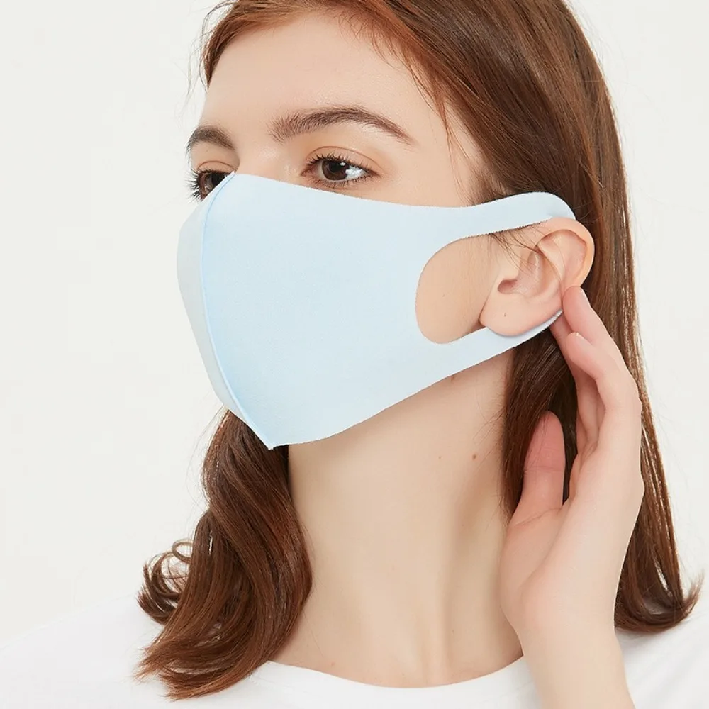Nuova maschera traspirante in seta di ghiaccio Maschera da equitazione lavabile anti-UV Maschera antipolvere anti-sole unisex