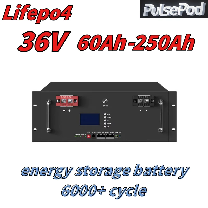 

Аккумулятор 36 В 60 Ач 80 Ач 100 Ач 120 Ач 150 Ач 180 Ач 200 Ач 250 Ач Lifepo4 Аккумулятор с CAN RS485 для солнечной системы 3 кВт 7 кВт PV