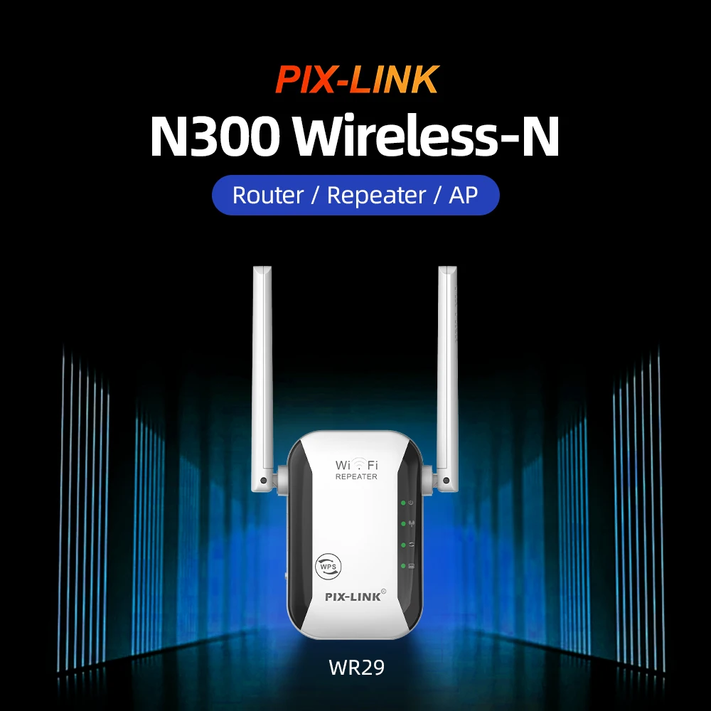 

PIX-LINK WR29 300Mbps Wireless WiFi Repeater Booster2.4G WiFi Extender 802.11n/b/g Network Signal Amplifier Long Range Wireless