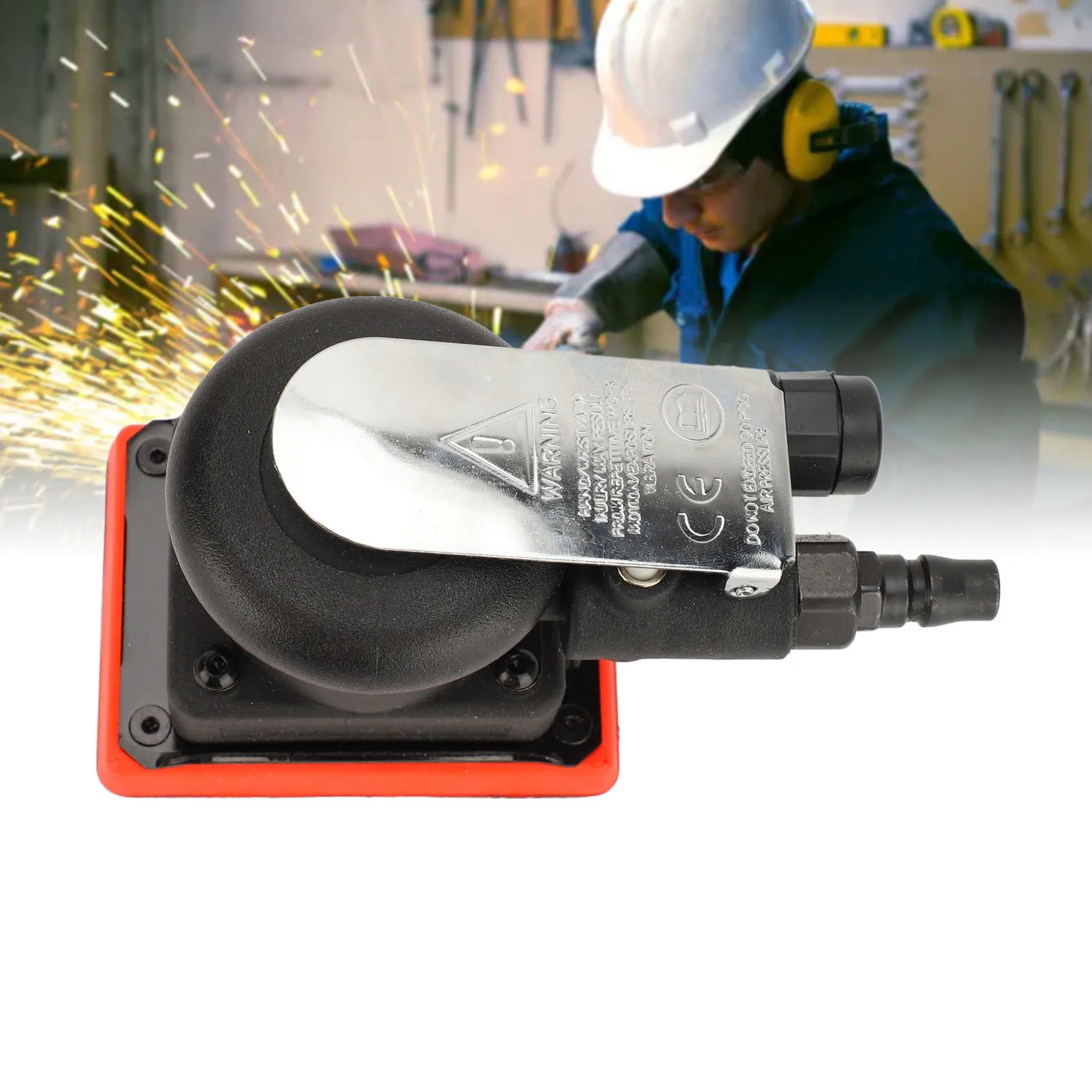 Pneumatic Sanding Machine  Air Sander High Efficiency Comfortable Grip 12000rpm Speed 75x100mm for Car Waxing Polishing