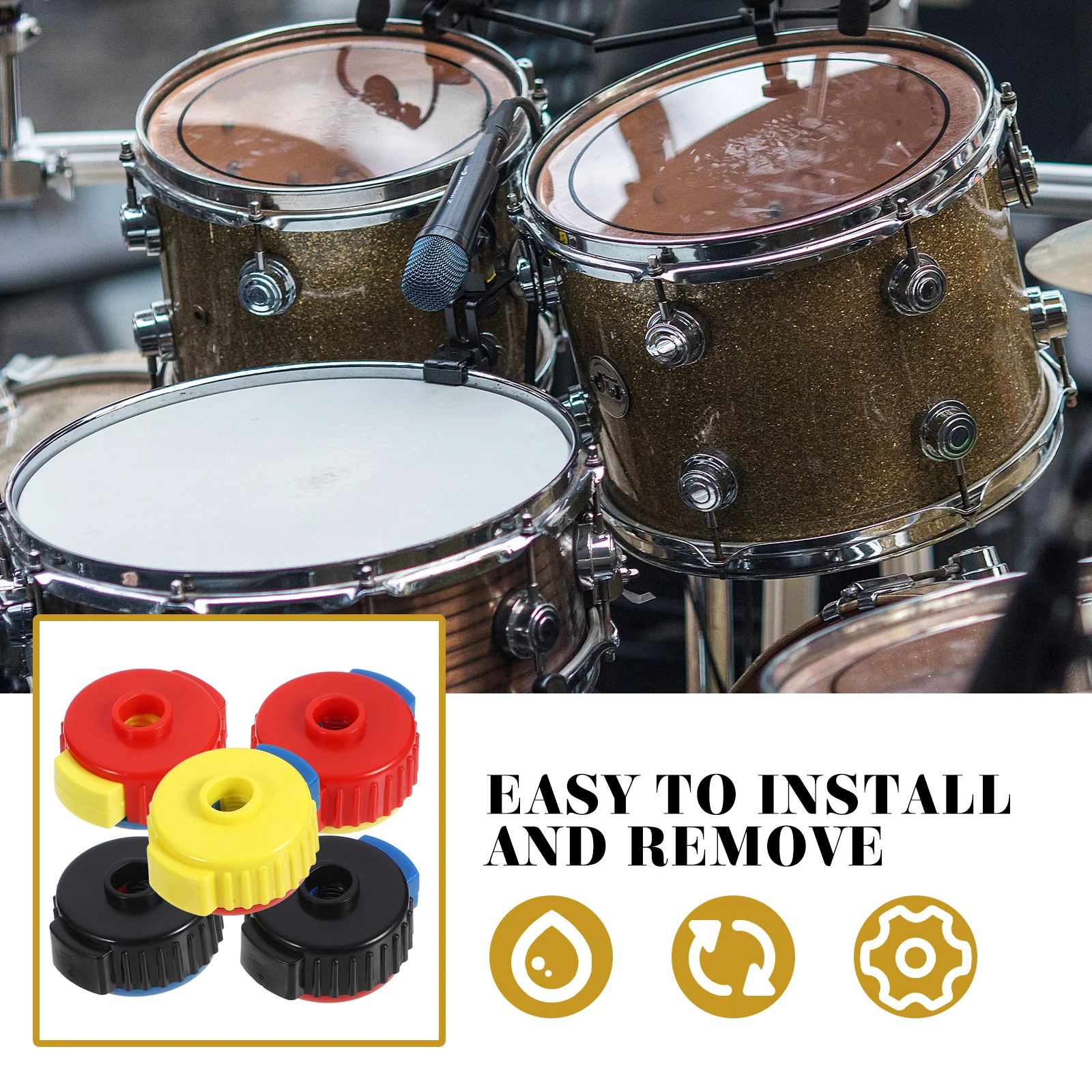 

5 Pcs Quick Release Cap Screw Cymbal Nuts Drum Accessories Crash Cymbals Fixing Buckle Roller