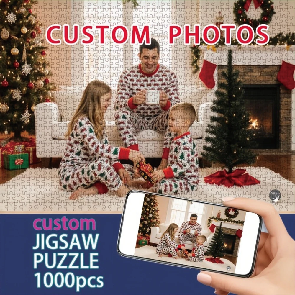 35/300/500/1036pcs Personalized Custom Photo Puzzle Family Photos DIY Handmade Puzzles Photo Wall Art