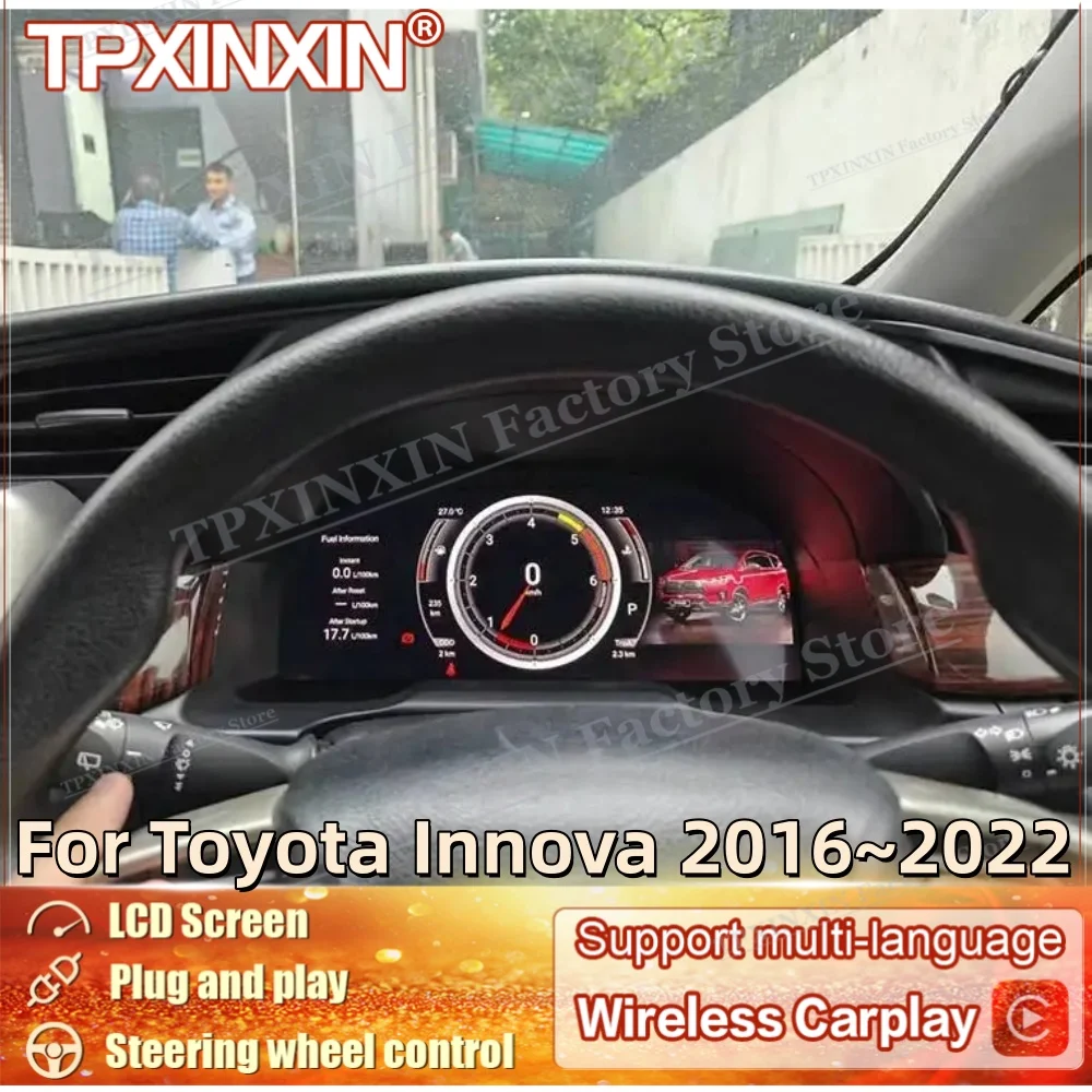 For Toyota Innova 2016~2022 Linux Auto Gauge Digital LCD Cluster Car Dashboard Panel Digital Dashboard steering wheel control