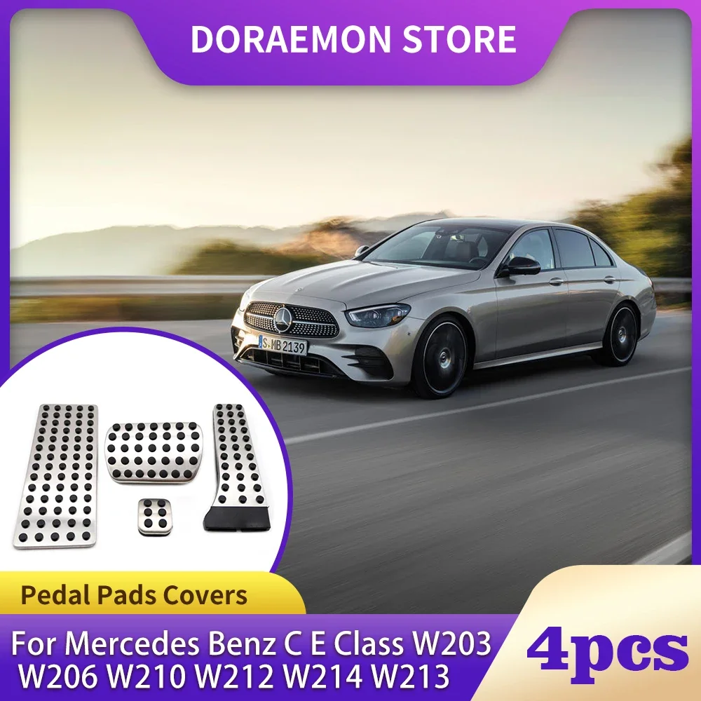 

Педаль из нержавеющей стали для Mercedes Benz C E Class W203 W204 W205 W206 W210 W212 W214 W213, чехол для тормоза и подножки, аксессуары