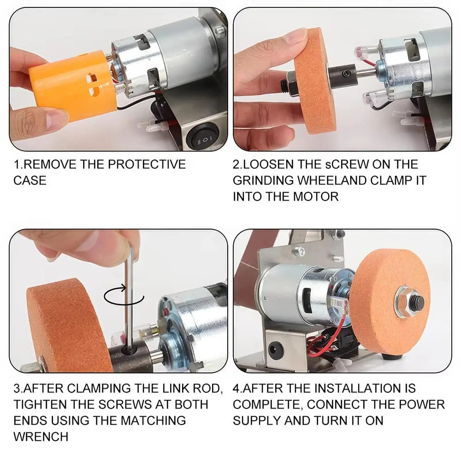 Electric Bench Sanding Machine Mini Belt Sander with Quick Change Sanding Belts for Grinding and Polishing