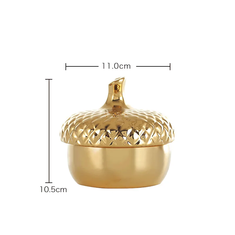 Golden Ceramic Sealing Storage jar Pine Nut Decor Storage Can Jewelry storage box Sugar Spice Pots Ceramic Decor candy jar