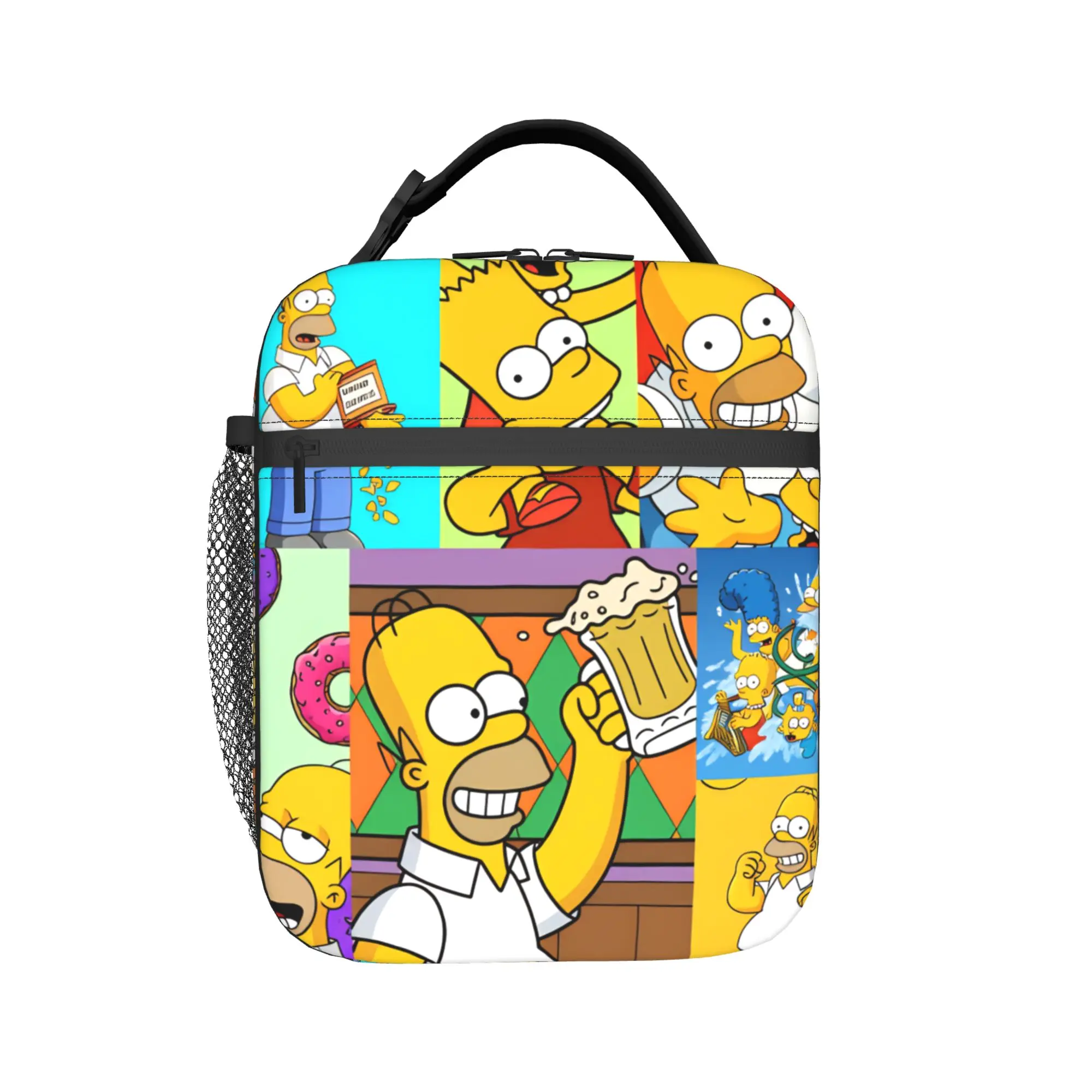 Homer S-Simpson Laughing Lunch Bag Fun Lunch Box Women Office Portable Insulated Cooler Bag Waterproof Print Thermal Lunch Bags