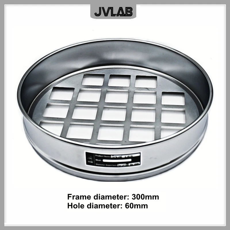 Gravel Sieve Standard Laboratory Test Stone Sieve Diameter 30cm Square Hole Aperture 2.36mm - 90mm With Lid And Bottom