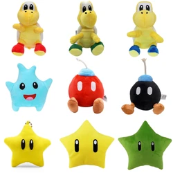 Kawaii Mario Bros Koopa Troopa Bob-omb Buddy Super Star Soft Plush Toy Funny Anime Stuffed Yellow Super Star Peluche Doll