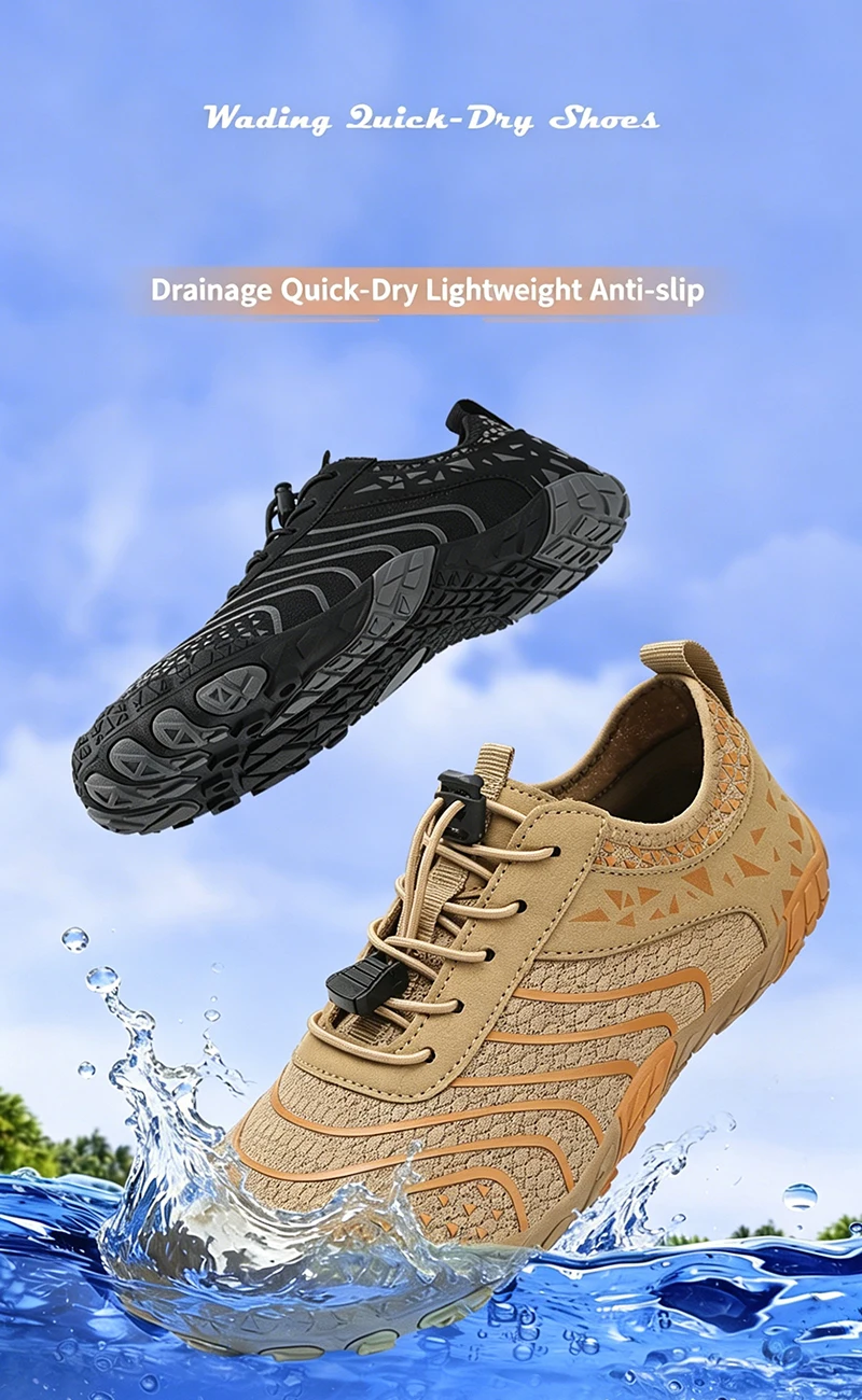 Summer Wide-Head Wading Shoes Men Barefoot Upstream Sketch Shoes Fitness Cycling Yoga Casual Sandals Women Water Sports Shoes