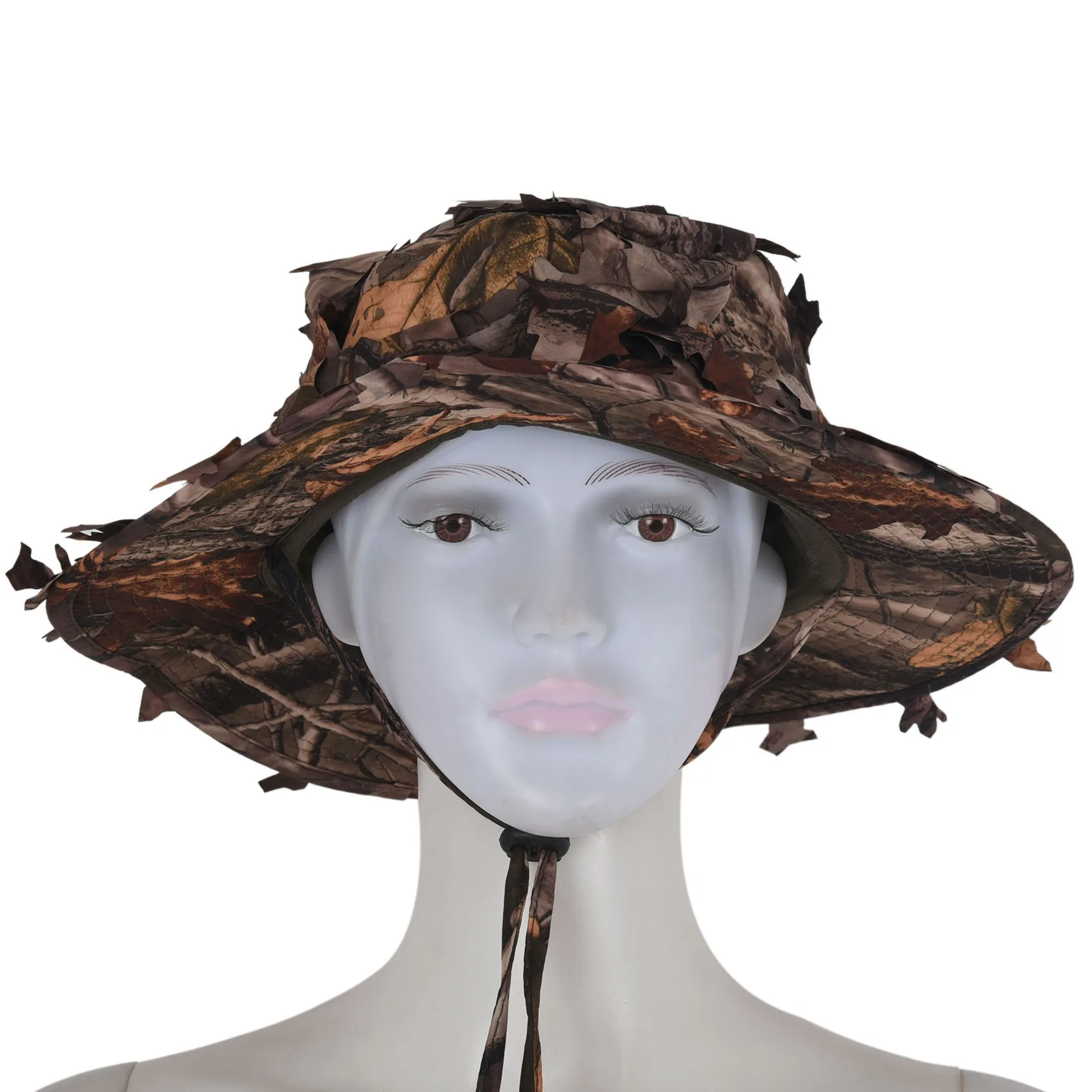 Camouflage Hunting Hat with Bionic 3D Real Tree Leaf Hunting Cap Fishing Hat for Outdoors