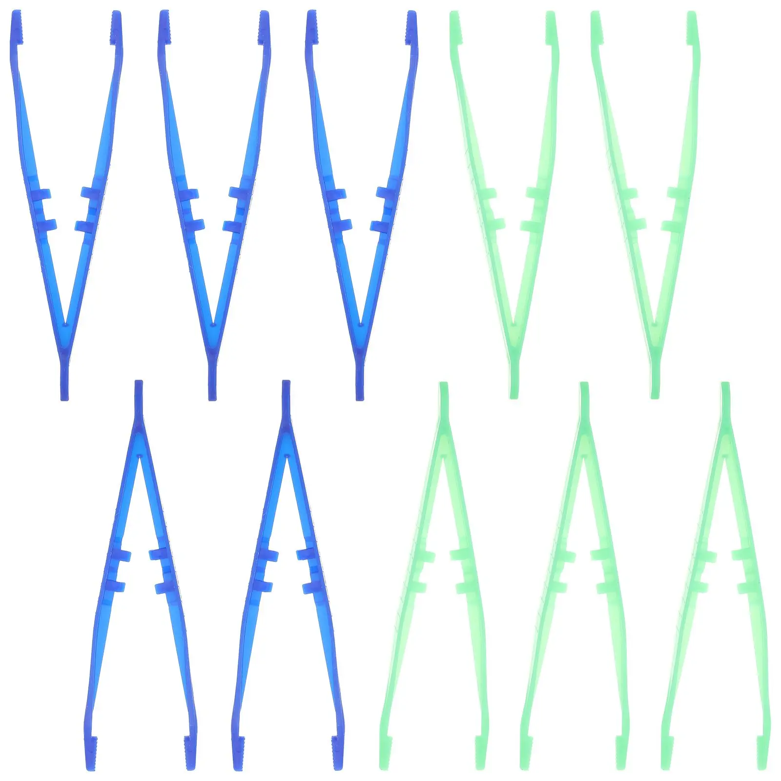 Pinzas de plástico de 10 Uds., cuentas de colores aleatorios, herramientas artesanales, pestañas médicas desechables, proyectos de tamaño de mano pequeño de precisión
