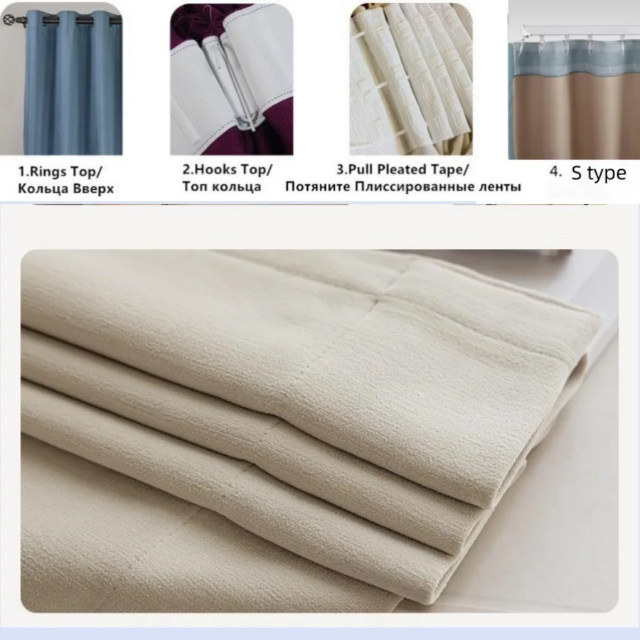 Chenille Curtains for Living Room Bedroom Drapes Thermal Insulated Room Darkening Energy Efficient Window Curtains