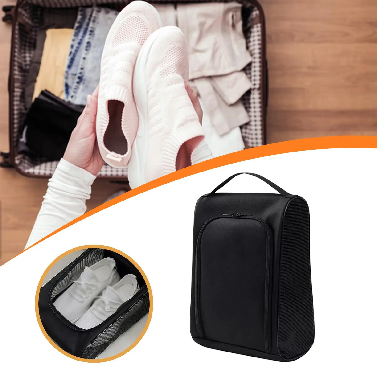 

Golf Shoes Bag Travel Shoes Bag Oxford Cloth Golf Equipment Zippered Breathable