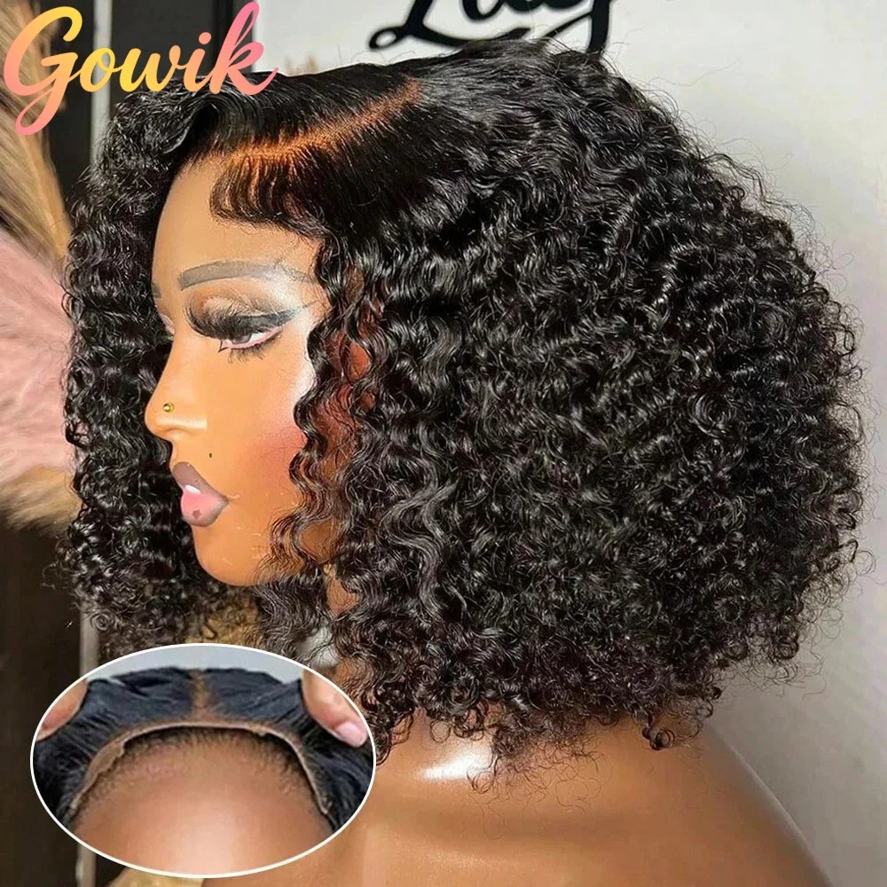 

Парик из натуральных волос без клея, плотность 250, 100% глубокая волна, парик-боб, парик с кружевной передней частью 13x6, готовый к носке, короткий парик-боб с водной волной для женщин