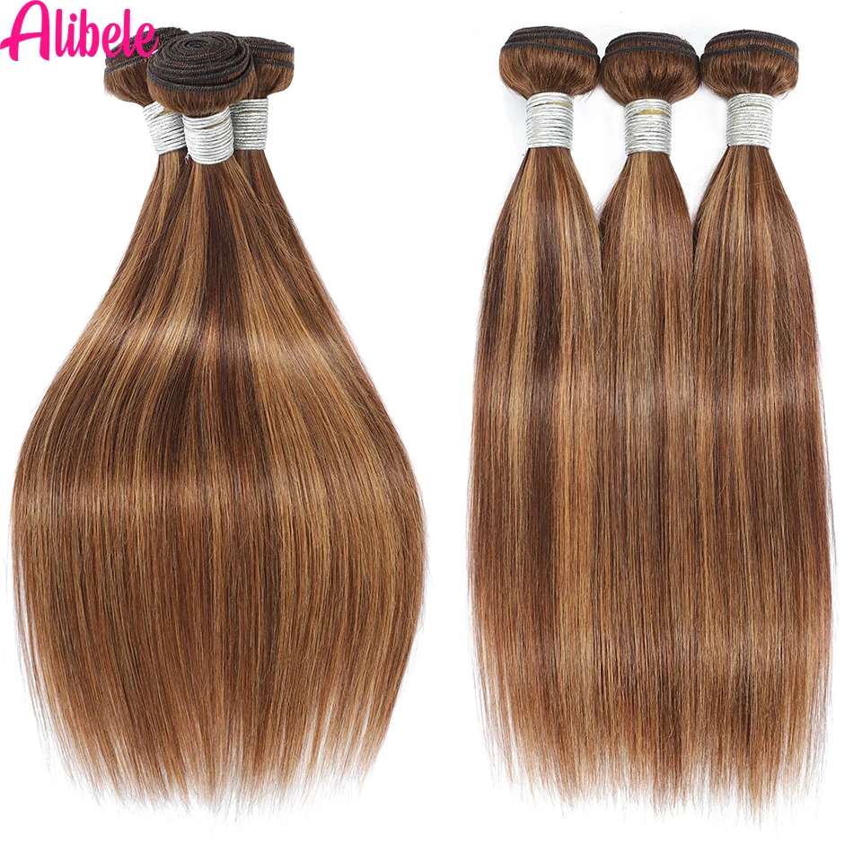 Alipele-عسل بني خصلات شعر بشري ، تمييز ، مستقيم ، برازيلي ، عذراء ، 3 ، 4 حزم ، صفقة ، OmbreP4 ، 27