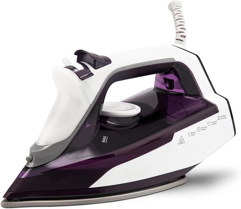 Steam iron, double-layer fast heating ceramic bottom plate, clothing iron, self-closing, adjustable precise thermostat dial