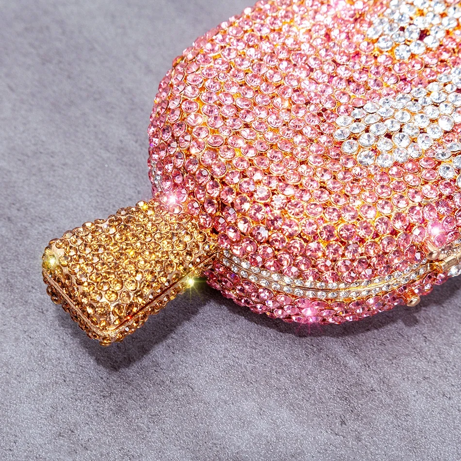 Ice Cream Shaped Diamond Evening Clutch Bag For Party Wedding 2021 Boutique Novelty Mini Kawaii Rhinestone Purses High Quality