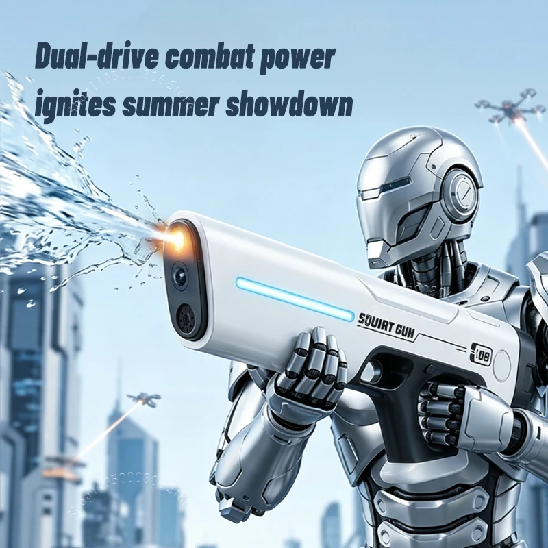 Sprinkler Electric Water Gun Dual-Mode Fully Automatic Large Capacity Long Range Children's Summer Water Play Toy