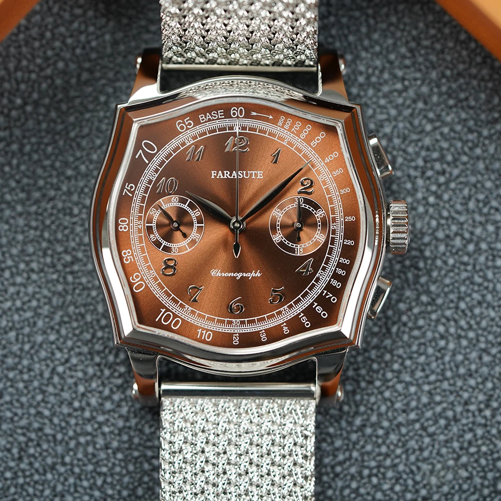 นาฬิกาข้อมือผู้ชาย FARASUTE รุ่นใหม่ ระบบโครโนกราฟ กลไกไขลาน ใช้เครื่อง Seagull ST19  กระจกแซฟไฟร์ reloj hombre