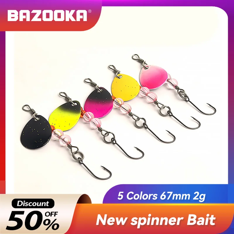 

2g 5Pcs Set Bazooka Fishing Lure Swimbait Carp Metal Slow VIB Hard Jigging Spinner bait Spoon Hook Sequins Spinners Bass Pike