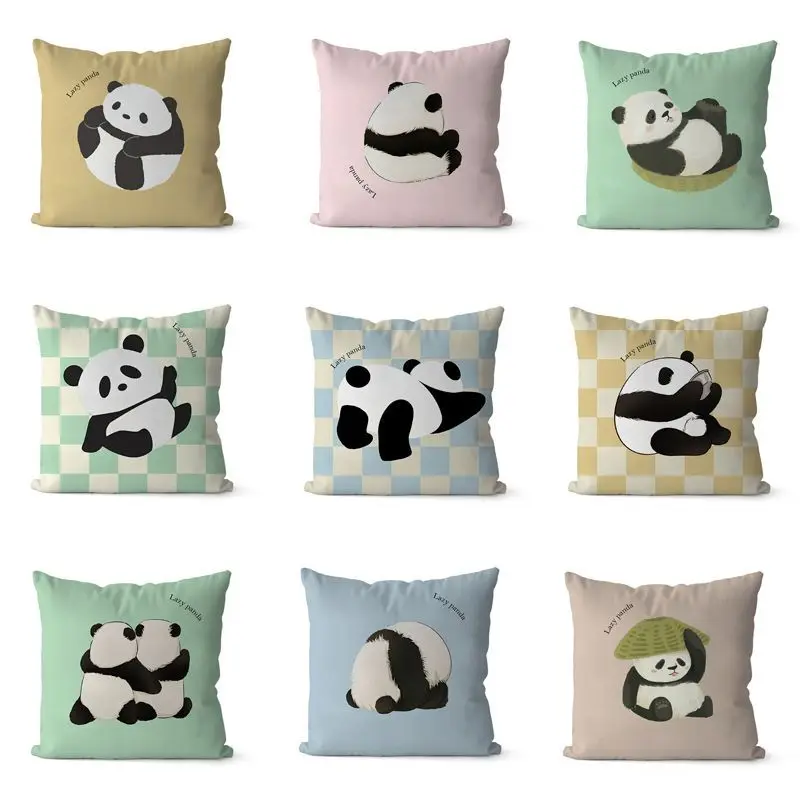 CUTE Panda Decorative Pillowcases Fat Panda Pillows Case for Girls Room Bed Sofa Pillow Covers Boy Girl Kid Gift Room Aesthetics