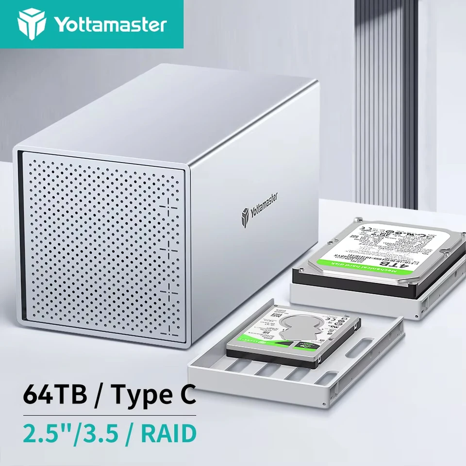 PS400] Yottamaster 4 Bay RAID Enclosure Aluminum 4-slot 2.5