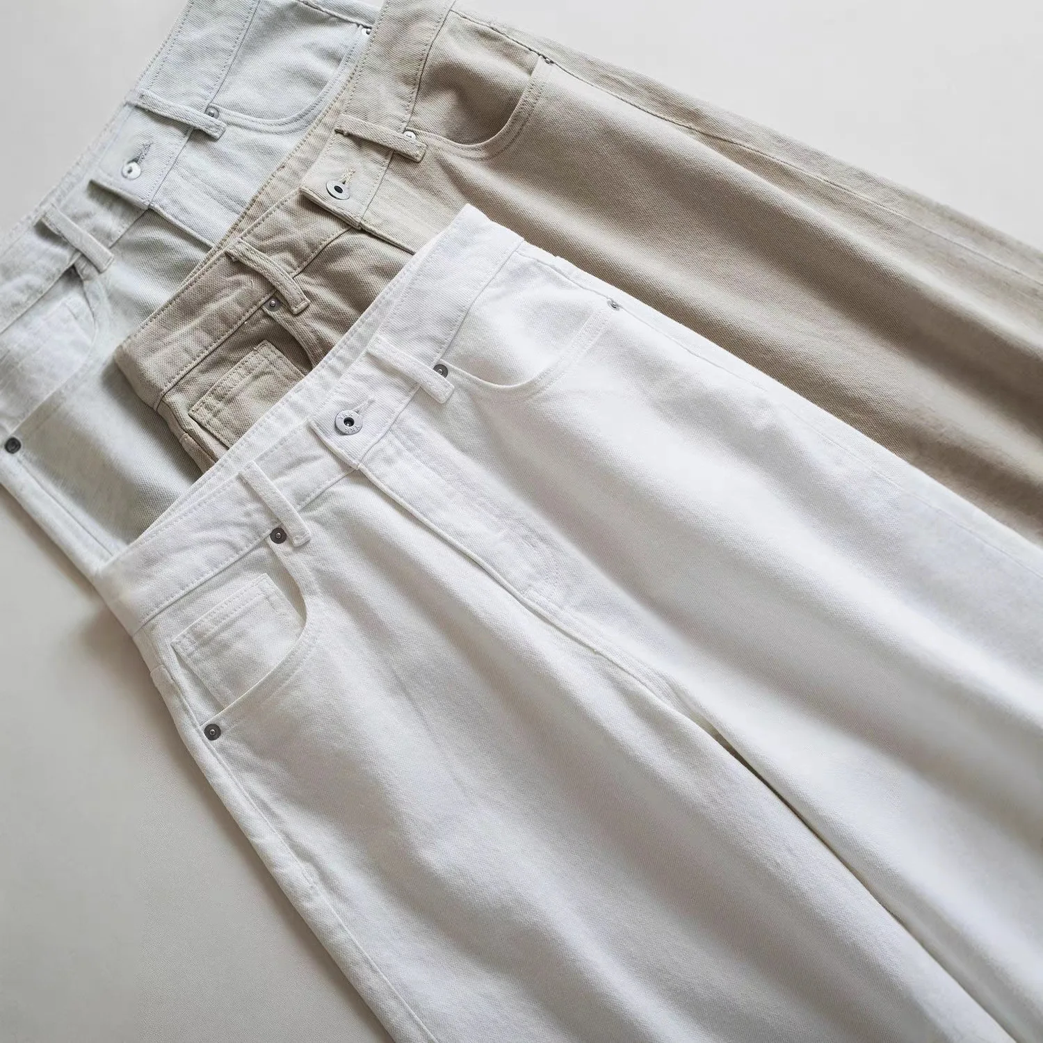 Dave&di Commuting Slimming Three-dimensional Cut Nine Point Small Curved Knife Narrow Version Wide Leg Straight Leg Pants