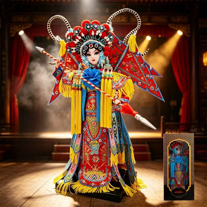 12inch Beijing Opera Character Doll Figurine Chinese Miniature Sculpture Statue Ornament Tabletop Home Decor Souvenir Gift